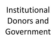 Institutional donors and governments